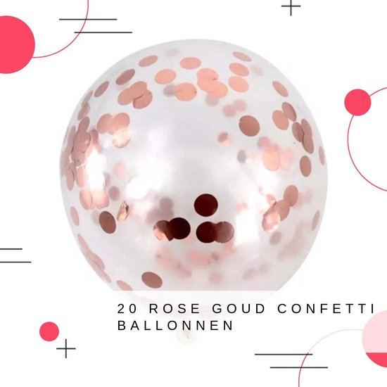 20 x confetti ballon | rose gouden helium ballonnen