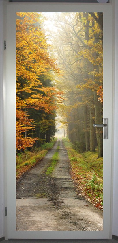 Deurposter 'Laantje in herfst 2' - deursticker 75x195 cm