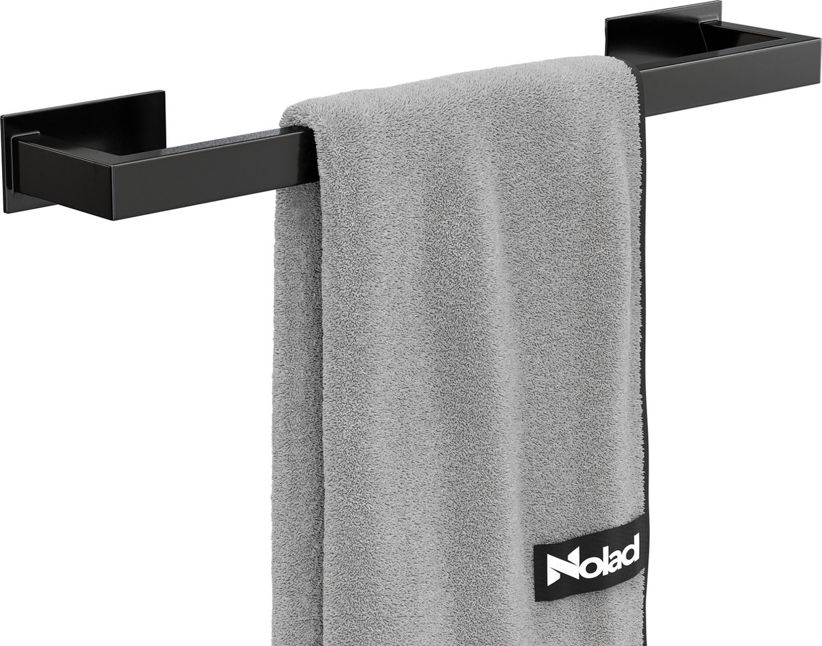 Nolad Handdoekrek - Handdoekhouder - Handdoekenrek - 40CM - RVS - Zwart