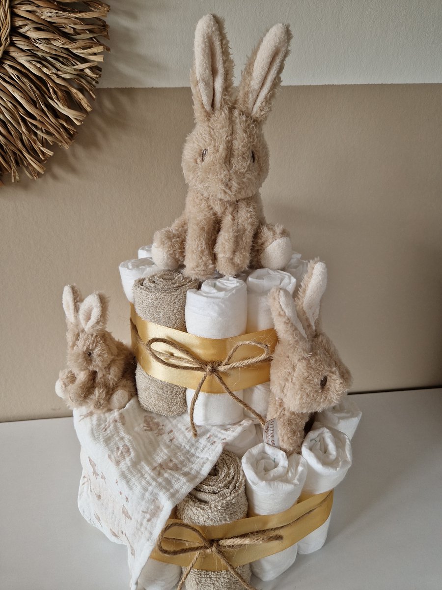 Goedkoopste Little Dutch Baby Bunny Luiertaart Neutraal - babyshower - kraamcadeau