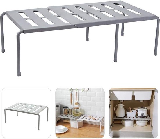Opberg bijzettafel met 2 niveaus - veelzijdige C-tafel - 60 x 60 x 19