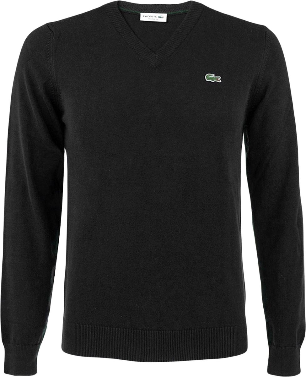 Lacoste herentrui katoen V-hals Zwart