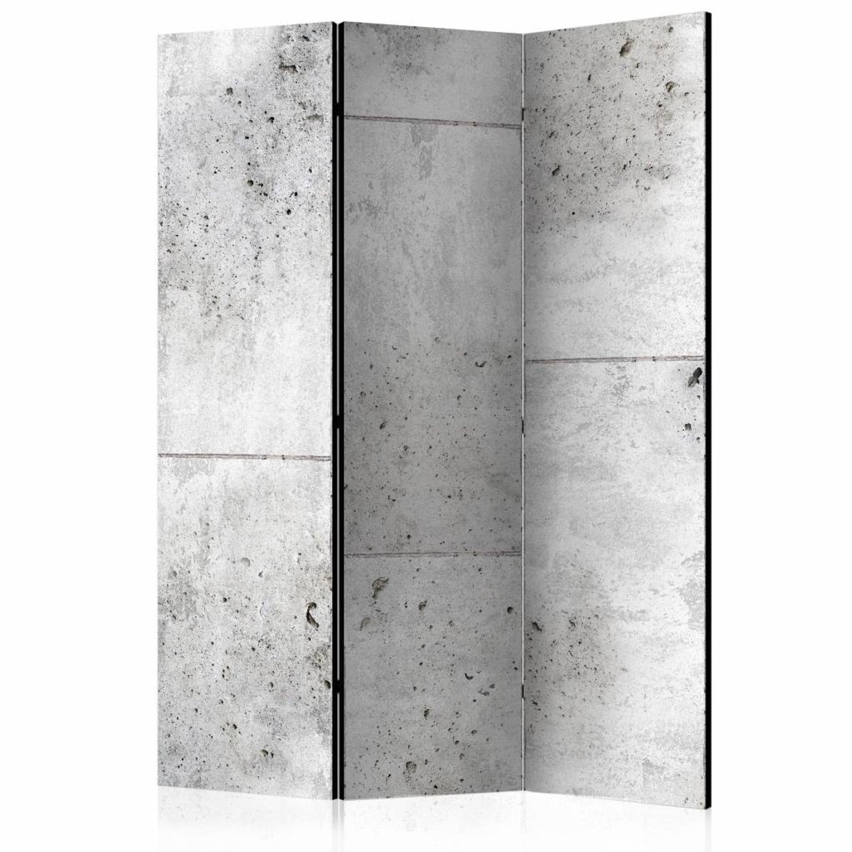 Vouwscherm / Kamerscherm - Muur van Beton 135x172 cm , gemonteerd geleverd dubbelzijdig geprint