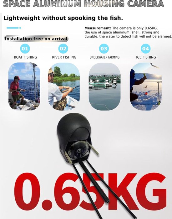 Onderwater vis camera met monitor | 1000TVL | 15m kabel | 4.3 LCD | IP68 | UWC06-15