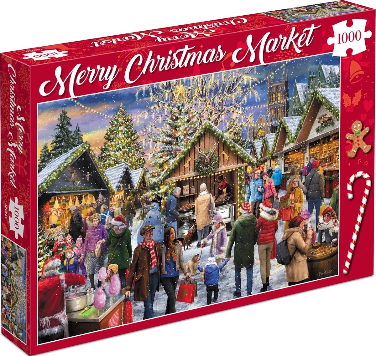 Merry Christmas Market Puzzel (1000 stukjes)
