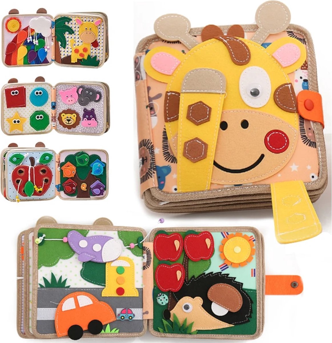 WoodyDoody Motoriek Baby Leerboek voor Peuters XL Variant - Eerste Vaardigheden Boek voor Peuters - Speels en Leerzaam Motoriek Map Motoriek Leerboek GIRAFFE - Educatief Speelgoed - kinderspeelgoed 1 jaar 2 jaar 3 jaar 4 jaar grote speelgoedboek 2025 — afbeelding 6