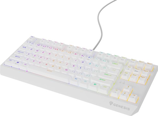 GENESIS Thor 230 - NKG-2080 - TKL toetsenbord - Gaming - USB - QWERTY Wit - Mechanisch - Hot Swap - Android - XBOX One - XBOX S serie - X serie -PC - Playstation 4 - Playstation 5