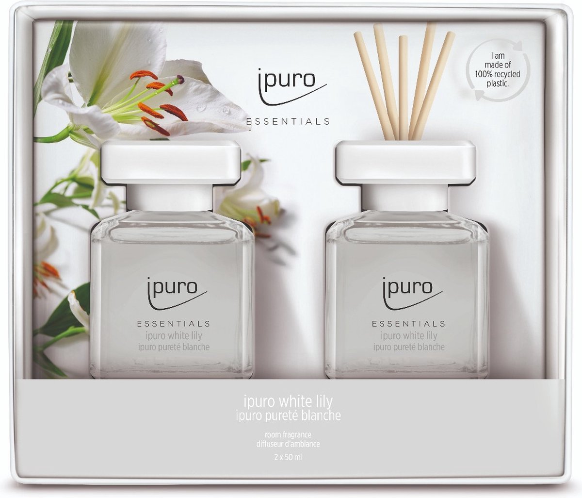 Goedkoopste Ipuro White Lily Giftset 2x50ml - Geurstokjes