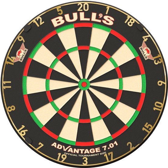 Foto: Bull s advantage 701 dartbord professionele kwaliteit gouden nummering duurzaam sisal