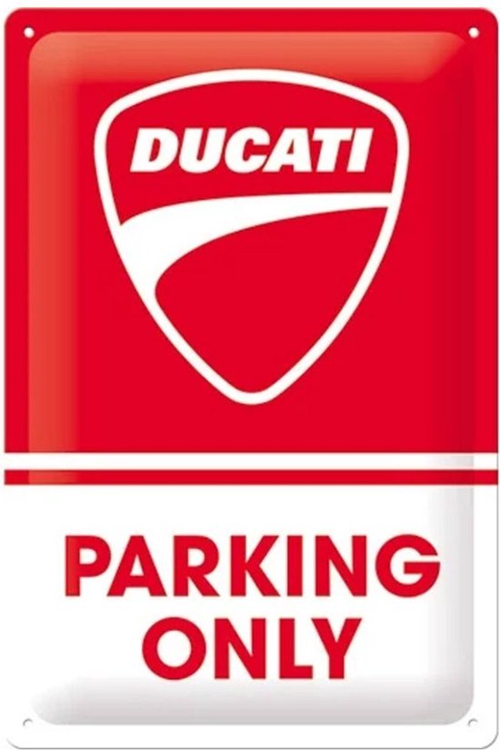 Metaal Bord 20 x 30cm Ducati - Parking Only