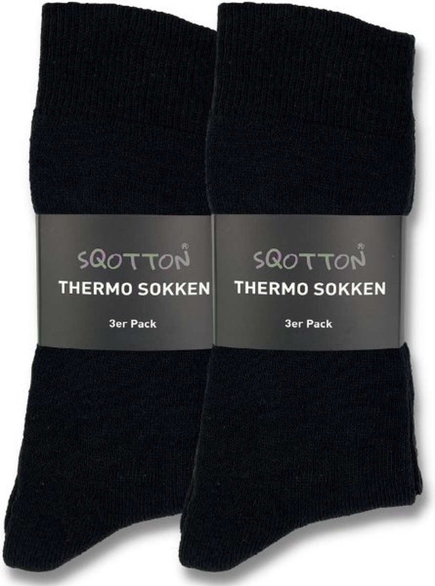 6 paar Thermosokken SQOTTON Zwart