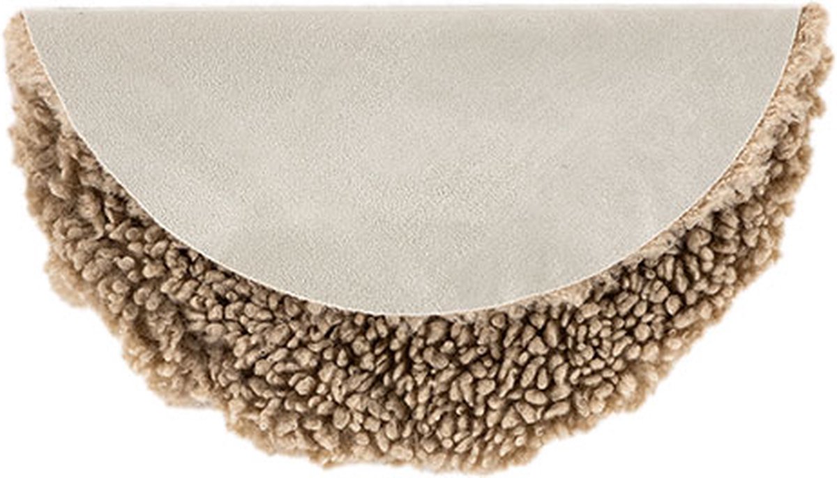 Katy stoelkussen Ø34 cm kunstleer beige.