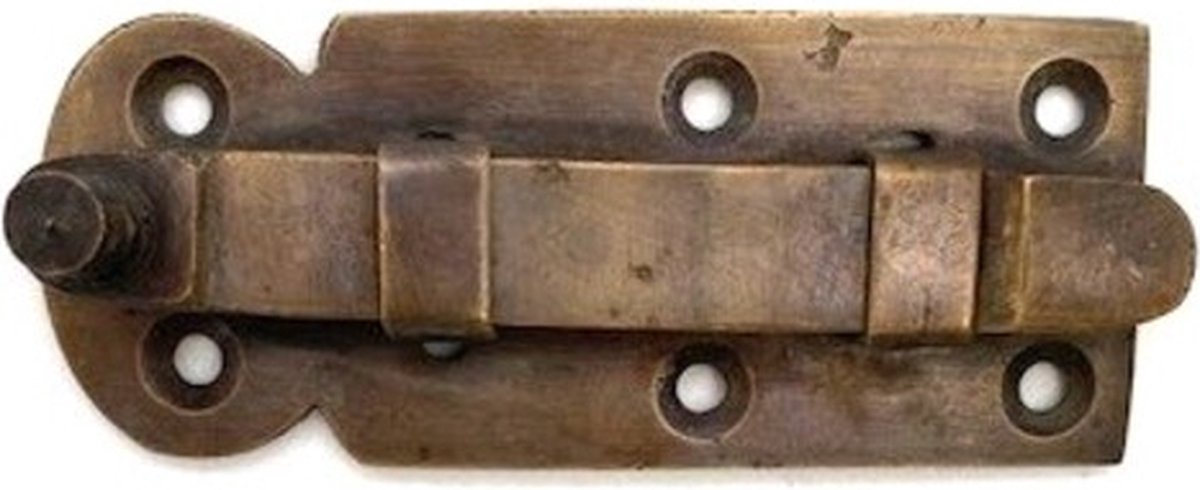 Schuifslot Brons Antiek 78x32mm