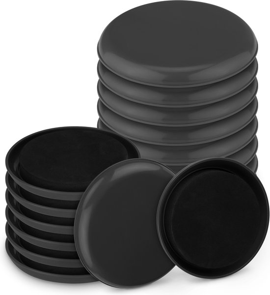 Navaris 16x patins de meubles pour pieds de chaise - Patins ronds en feutre auto-adhésifs pour pieds de meubles - Convient aux sols en bois et aux moquettes