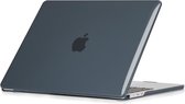 Lunso Geschikt voor MacBook Air 13 inch M2/M3 (2022-2024) cover hoes - case - Glanzend Zwart