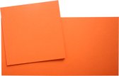 Vierkante Kaarten Set - 13,5 x 13,5 cm - 40 Kaarten en 40 witte Enveloppen – Oranje - Maak wenskaarten voor elke gelegenheid
