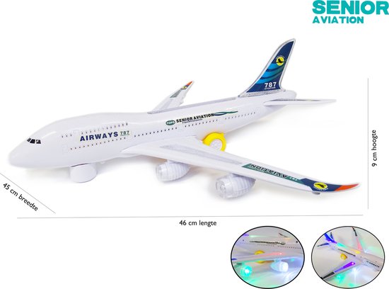 Speelgoed vliegtuig 46CM - Senior Aviation Airways 787 Dreamliner - LED  licht +... | bol.com