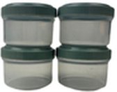 Mini à sauce - Vert / Transparent - Plastique - 35 ml - 4 pièces - Cuisine - Nourriture - Herbes - Gobelets - Gobelet - Boîte de rangement - Tupperware - Boîtes