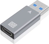 NÖRDIC C-OTG22 USB-C naar USB-A adapter - USB3.2 Gen2 - 10Gbps - 1 Stuk - Zilver