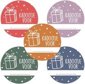 stickers Assorti 5 kleuren Kadootje voor: beschrijfbare naamstickers cadeaustickers cadeau inpakken sluitzegels 12 stuks