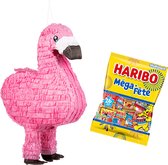 Piñata Flamingo (53 x 39 x 18 cm) met Haribo snoepjes 1000 gram