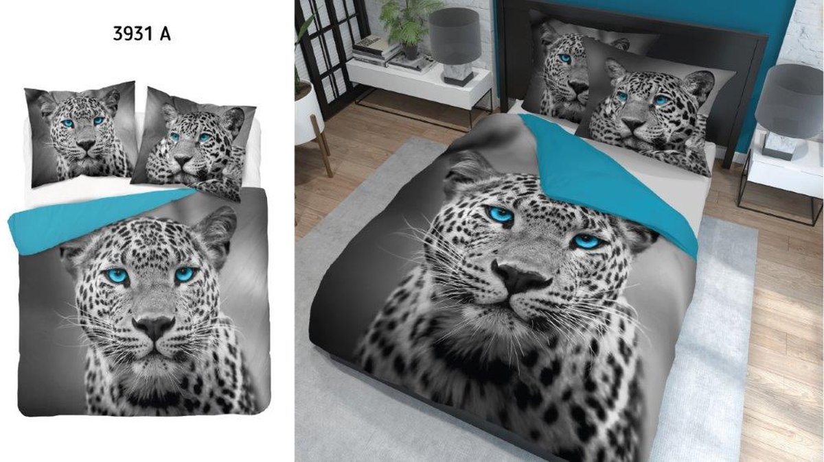Tijger Cheetah Dekbedovertrek Tweepersoons 220x200cm Katoen Grotekussensloop 70x80