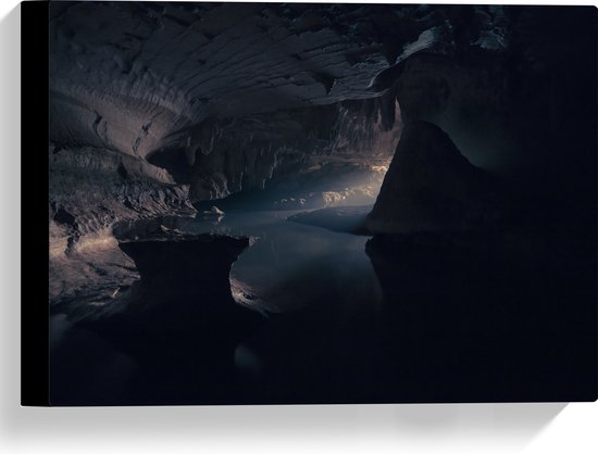 WallClassics - Toile - Grotte sombre avec rayons de soleil - 40x30 cm Tableau sur toile (Décoration murale sur toile)