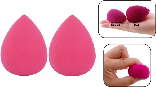 Uiterlijk Spanje Jaarlijks PD® - Beauty Blender - 2 Stuks - Make-up spons - roze - Blender spons voor  make-up -... | bol.com