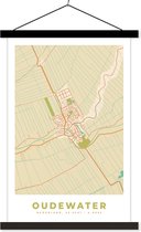 Porte-affiche avec affiche - Affiche scolaire - Oudewater - Carte - Plan d'étage - Plan de la ville - 40x60 cm - Lattes noires