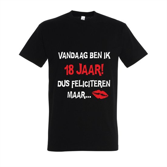 T-shirt Aujourd'hui j'ai 18 ans alors félicitez | S | Noir