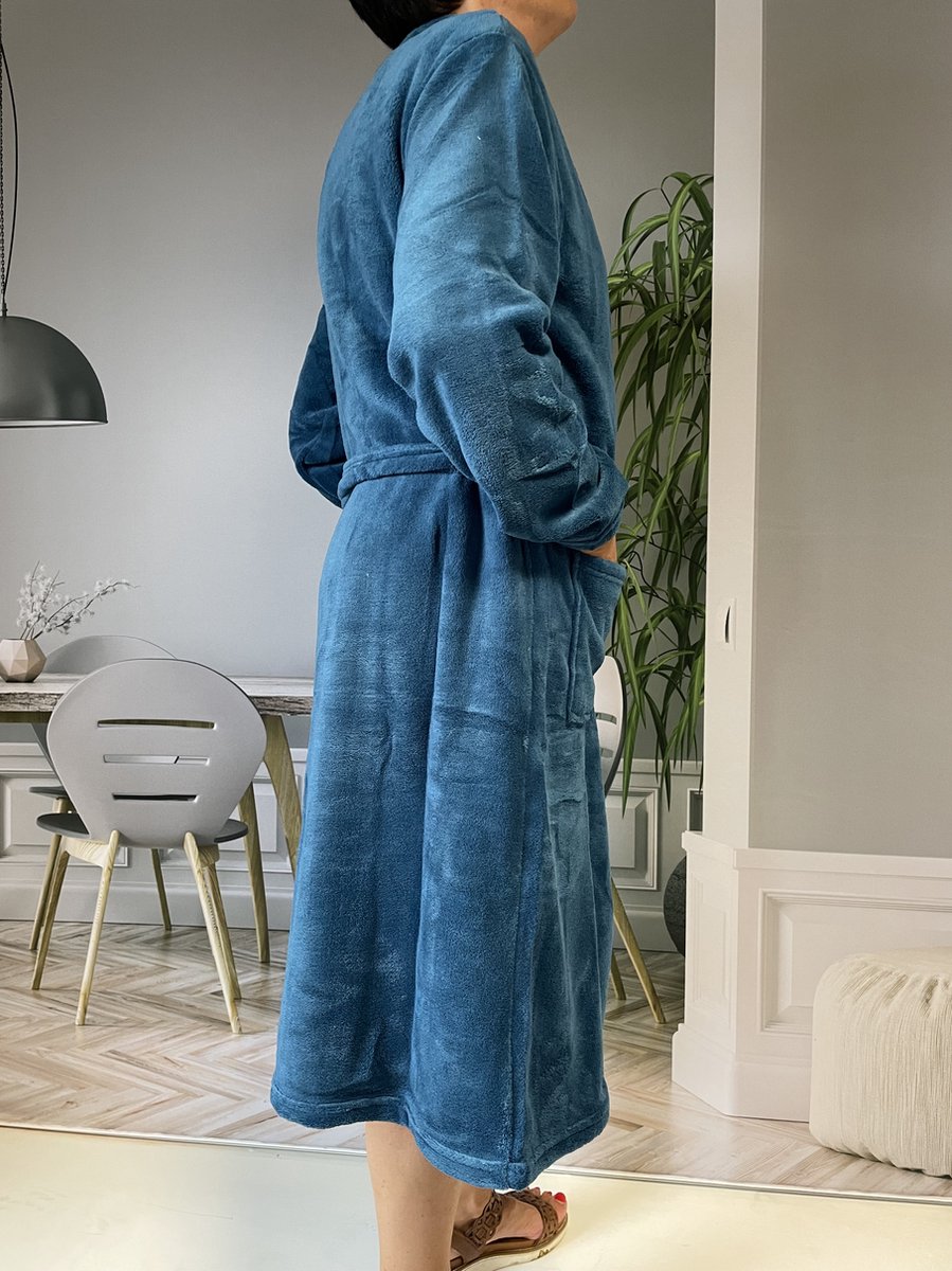 Aquarti Dames Kamerjas met Rits en 3/4 Mouwen, Wijnrood, XL