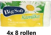 Big Soft Toiletpapier 3-laags 150 vel Kamilka Kamille (multipak 4x 8 rollen)