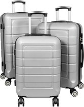 Kofferset 3 delig - Reiskoffers met TSA slot en op wielen - Como - Zilver - Travelsuitcase