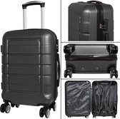 Travelsuitcase - Koffer Como - Reiskoffer met cijferslot en wielen - Stevig ABS - ca 61 Liter - Antraciet - Maat M ca 67x45x25 cm