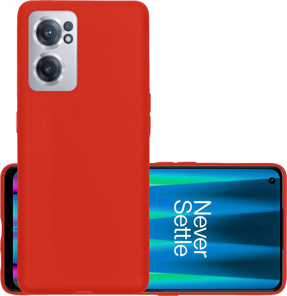 Hoesje - Geschikt voor OnePlus Nord CE 2 - Sterk & Shockproof - Hoes Cover - Siliconen Case - Rood