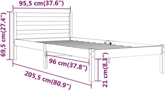 vidaXL Canapé-lit 90 x 200 cm Bois de pin massif