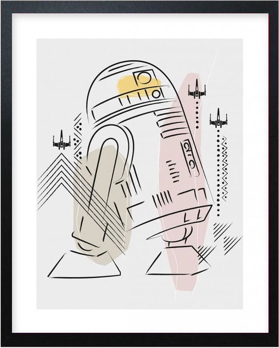 Ingelijste Print Star Wars R2-D2 40x50cm