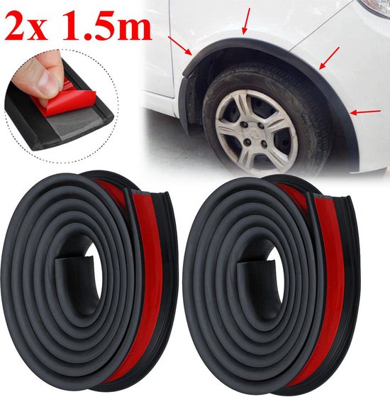 2 pièces garde-boue de pneu de voiture - 150x3,8 cm Protection de bord en  caoutchouc 