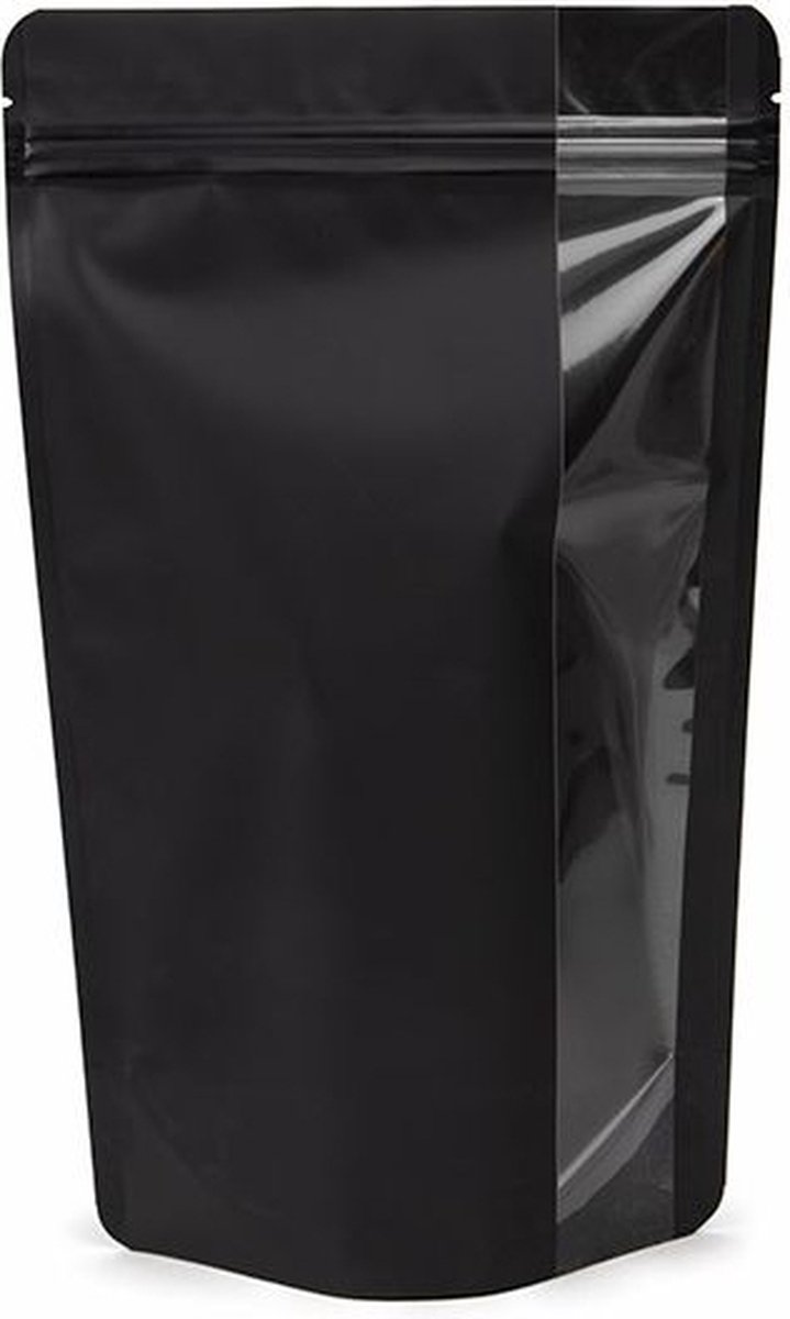 Stazakken Mat Zwart Met Verticaal Venster 17.2x8.9x28.6 cm (100 Stuks)