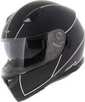 Casque intégral Jopa Sonic noir blanc mat avec visière solaire M 56-57 cm casque scooter casque moto