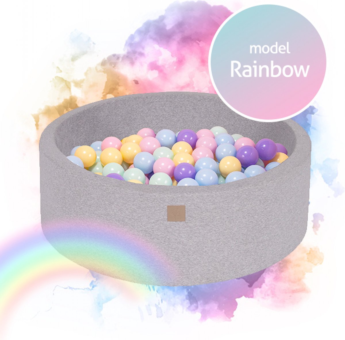 Rainbow set ballenbak 30cm incl. 250 ballen | NoussyToys.nl