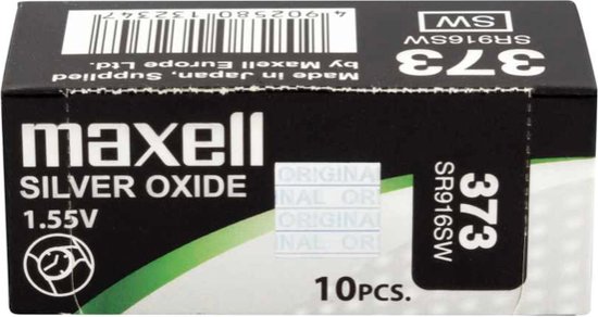 MAXELL 373 / SR916SW zilveroxide knoopcel horlogebatterij 10 (tien) stuks