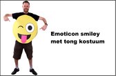 Kostuum Emoticon smiley met tong - Thema feest carnaval party festival fun emo