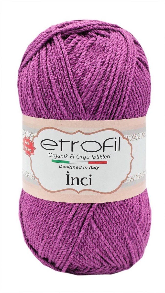 Acryl Garen - 4 Stuks -Etrofil Inci - Paars 70660 - Anti Pilling Garen - Wol - Haken - Breien