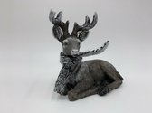 Figurine de Noël Countryfield Cerf Baldur 12 Cm Polystone Argent