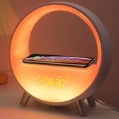 Inga® Smart Wake Up Light met zonsopgang simulatie, draadloos oplader, en bluetooth speaker| Automatische tijdinstelling | Wifi | Zet de toon met 9 omgevingssferen en 4 natuurlijke geluiden