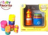 Stapeltoren baby speelgoed - letters en cijfers + eend - kleurrijke Stapelbekers - Stapelbekers - Educatief speelgoed