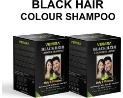 Veinira - Zwart / Black 2.0 Hair color shampoo | 10 pakjes a 25ml - Origineel Produkt