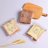 Plastic Boterhamzakjes - Transparante Zelfklevende Vershoudzakken voor Kinderbroodjes - Dierenzakjes - 100 stuks - 15x18cm
