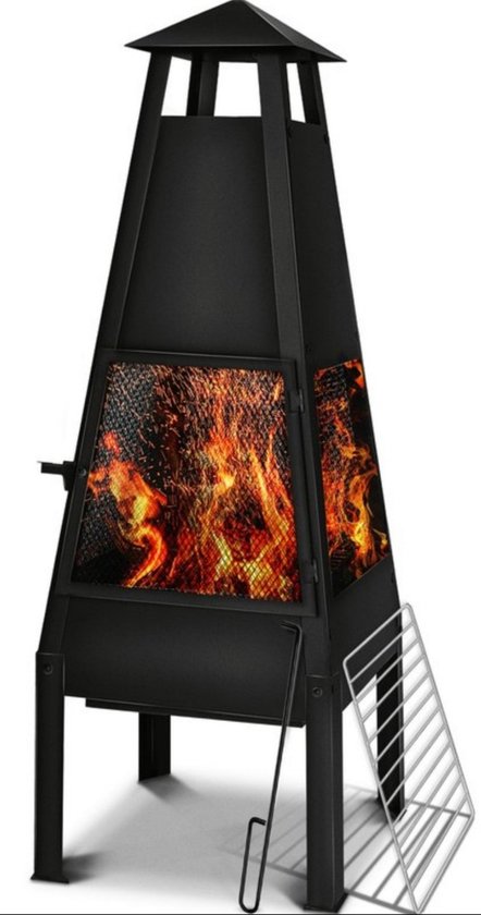 Brasero pliable en acier avec couvercle anti-étincelles pour camping